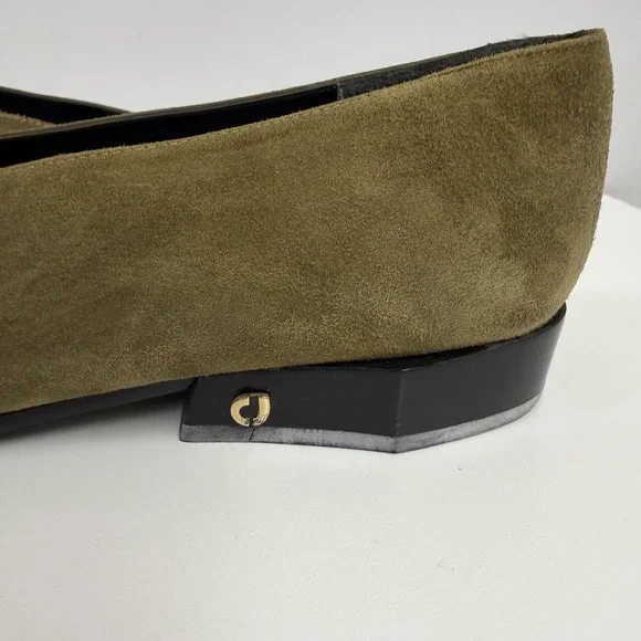 Vintage Charles Jourdan Suede Shoes Olive Green Needs TLC 7 1/2 M - Picture 7 of 10